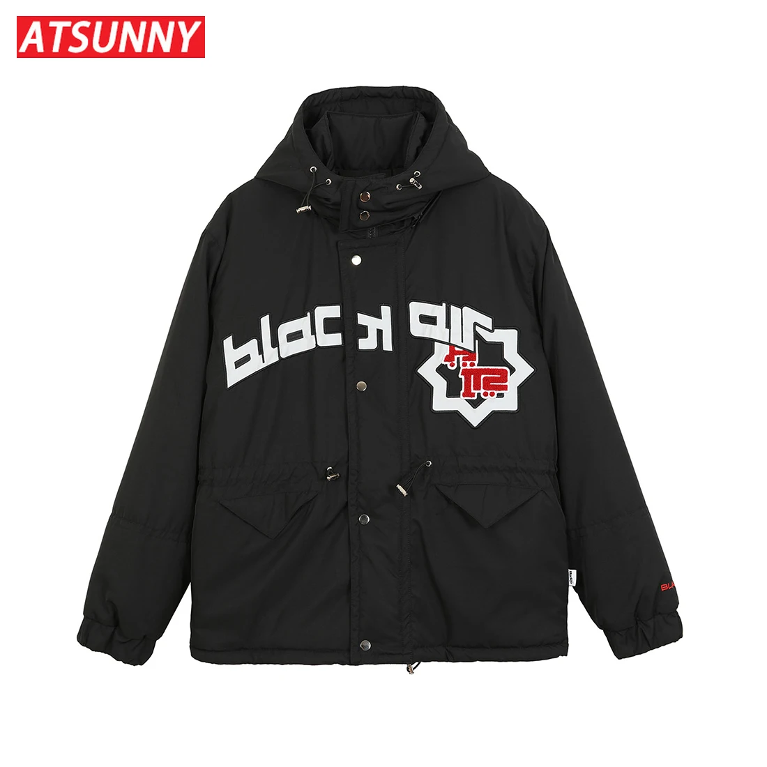 ATSUNNY Fashion Harajuku Parkas Oversize Men Casual Thicken with Cotton Jackt Autumn and Winter Clothes Streetwear Winter Coat