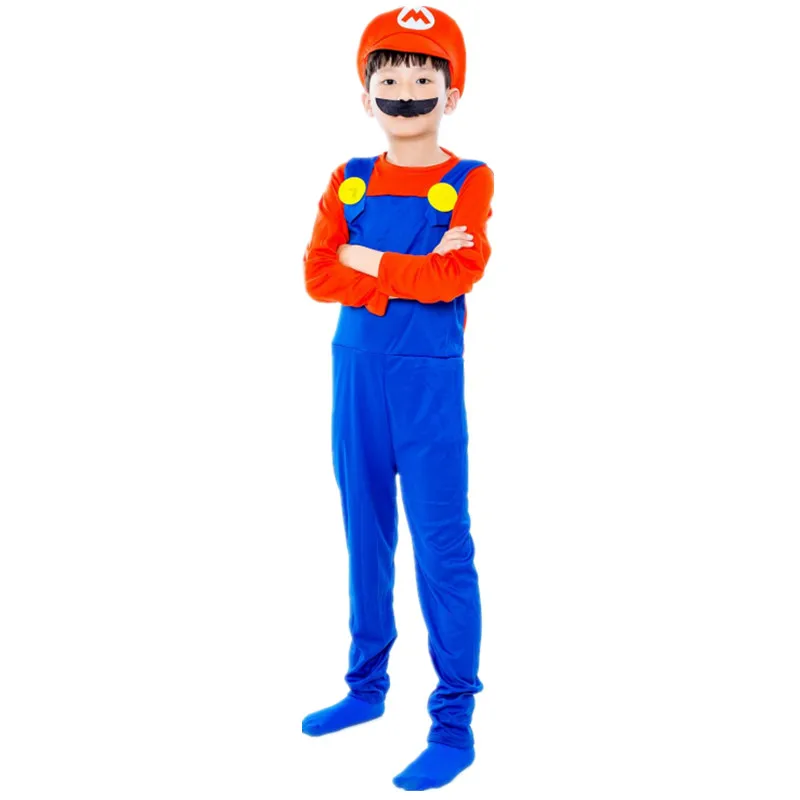 Детский Косплей супер костюм Братья Луиджи Брос сантехники маскарадный для