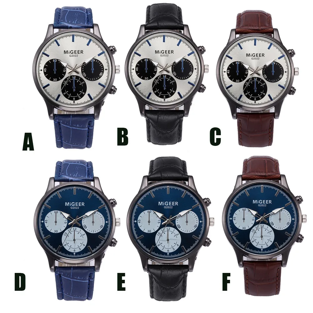 Ультра тонкие часы для мужчин Ретро дизайн кожаный ремешок Аналоговый сплав