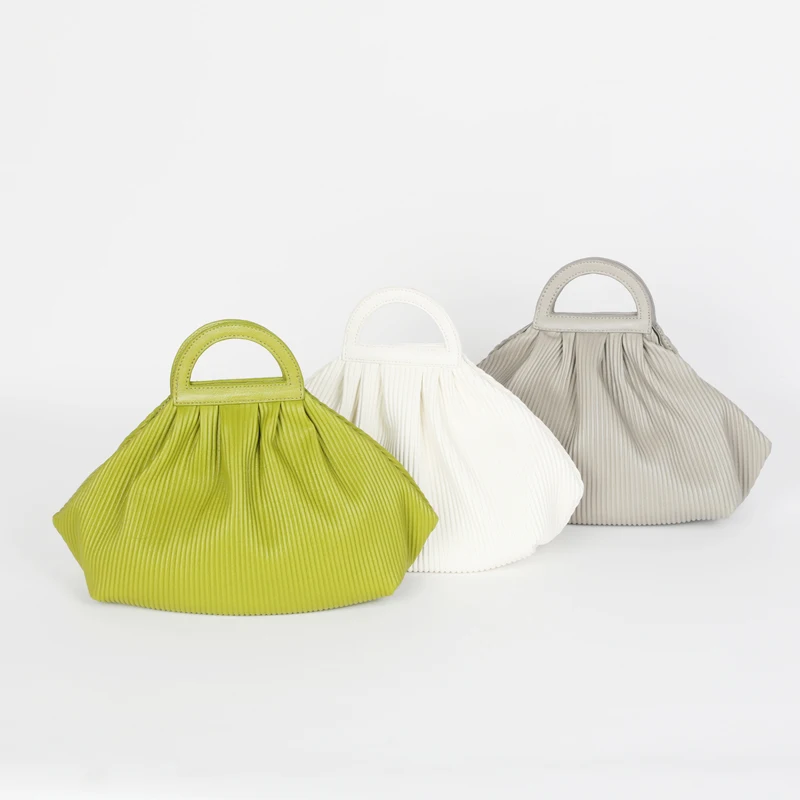 

Versatile Pleated Women Handbags Soft PU Leather Fashion Daily Totes Large Capacity Shopping Crossbody Messenger Bag