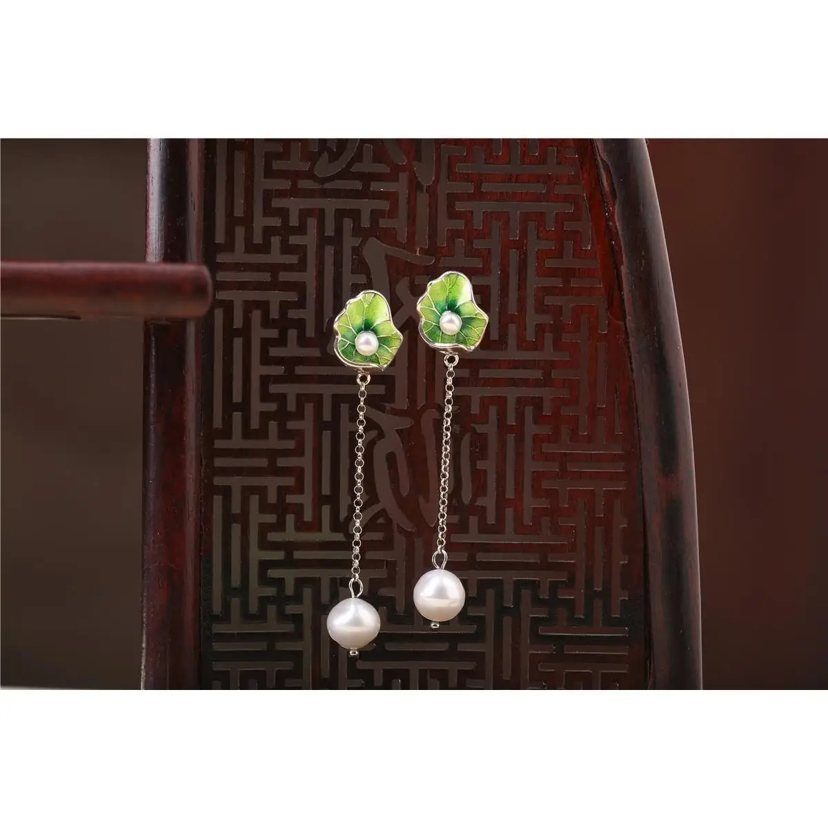 

Misty Rain in Southern Original Cloisonne Design Personalized and Mori Earrings Silver Enamelled Pearl Earrings S925 Silver Earr