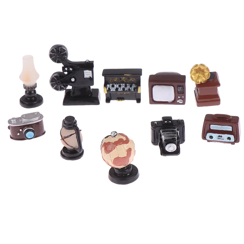 

Baby DIY Toy Lamp Oil Lamp Camera TV Piano for Doll House Decor Dollhouse Miniature Retro Simulation Furniture Model Toys