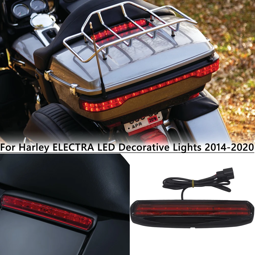 

Motorcycle LED Tour-Pak Decorative Lights Lid Light Satin For Harley Electra Glide Low CVO Road Glide Ultra Limited Tri Glide