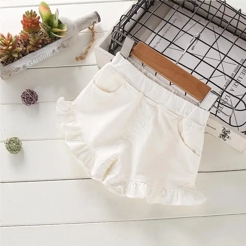 

Girls denim shorts all-match stretch pants female baby can open crotch shorts P4243