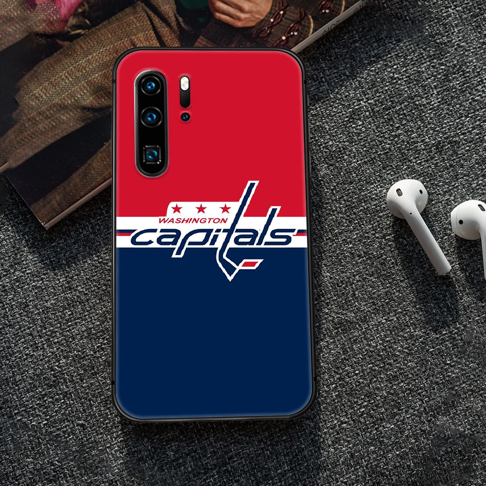 

Ice hockey Capitals Phone Case For Huawei P Mate 10 20 30 40 Lite Pro smart Z 2019 nova 5t black Back Luxury Shell Trend Bumper