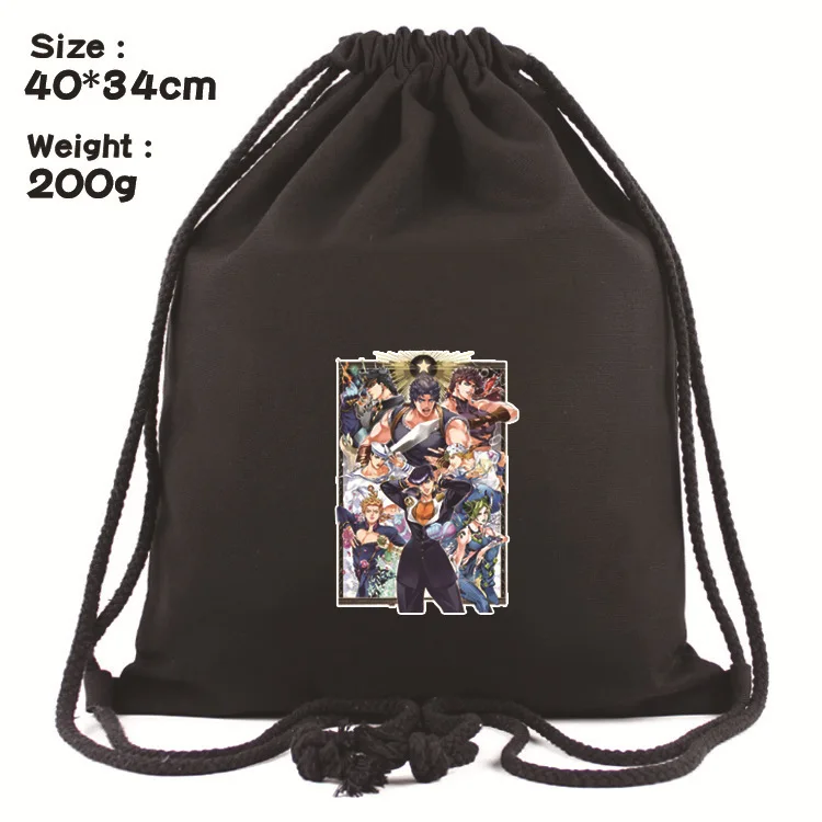 

JoJo's Bizarre Adventure Anime Backpacks Cartoon Drawstring Backpack Casual String Bags shopping Knapsack Unisex Gifts