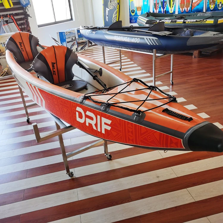 

Wholesale whitewater 2 seats paddle pedal sit foldable double kayak inflatable kayak Kayak fishing kayak canoe kayak