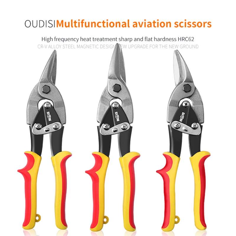 

OUDISI Metal Sheet Cutting Scissor Pvc Pipe Cutter Professional Industrial Shears Iron Scissors Multi-purpose Scissors Tin Snips
