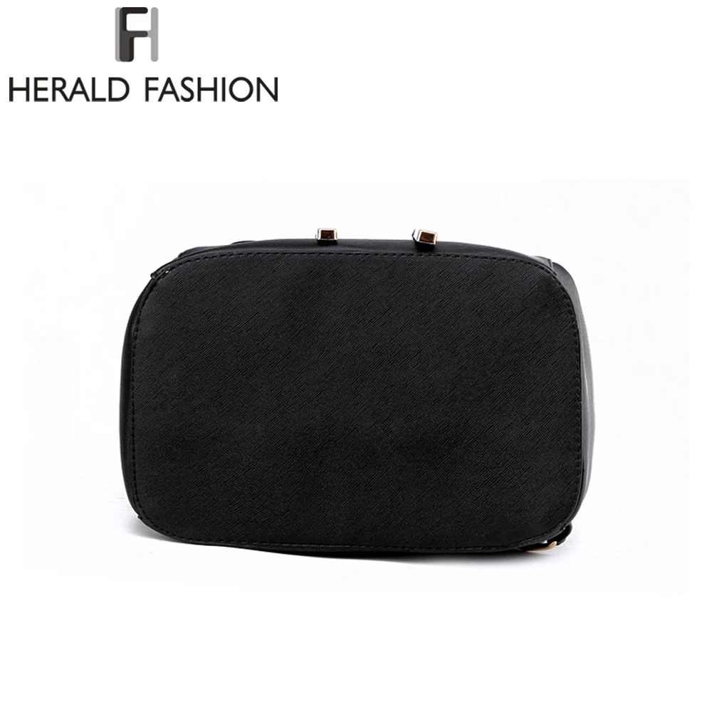 Herald Fashion Quality Women Leather Backpack Female Mochila Escolar School Bags For Teenagers Girls Causal Lady's Travel Bag |