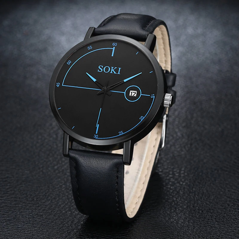 Ультра тонкие деловые кварцевые мужские часы повседневные черные модные 2020 с