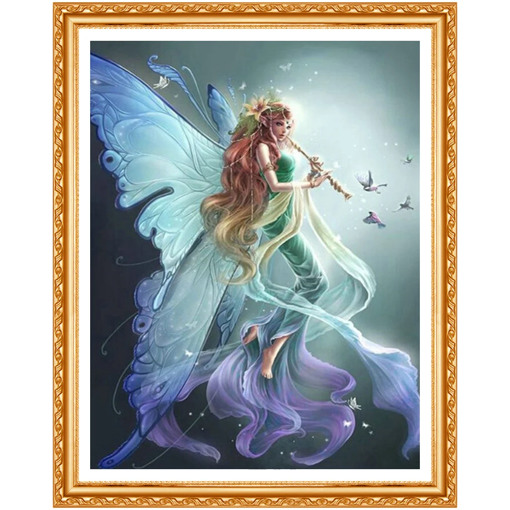 Полный квадратный/круглый дрель 5D DIY Алмазная картина &quotБабочка Фея&quot 3D вышивка