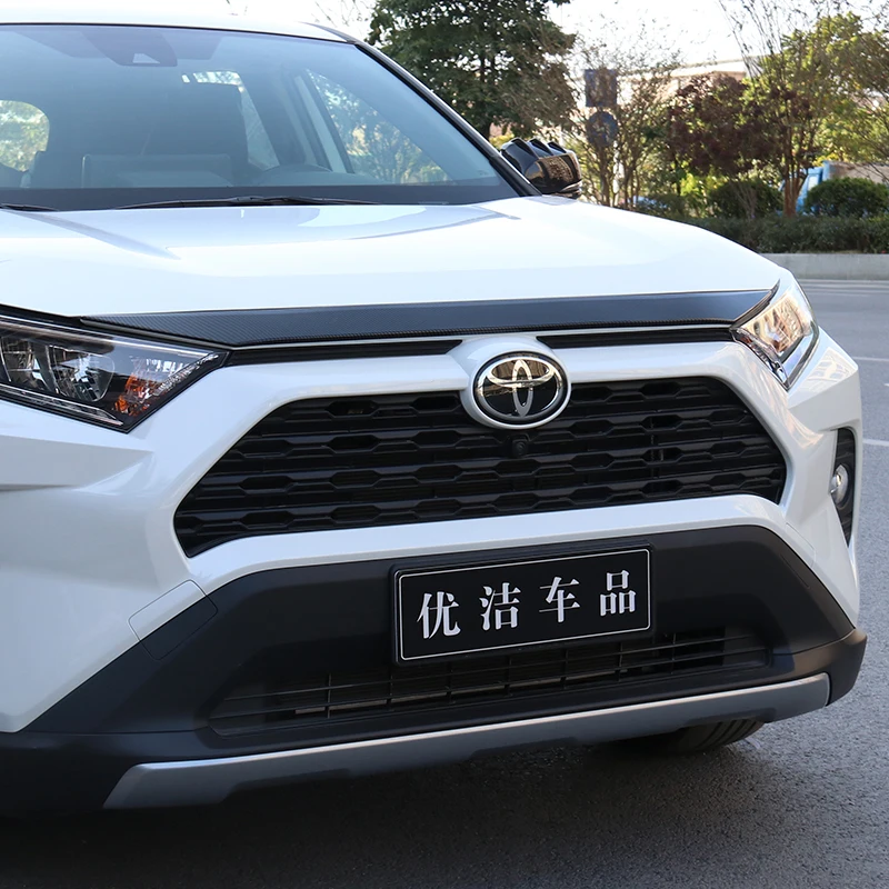 УГЛЕРОДНЫЙ АБС-пластик хром крышка капота двигателя отделка наклейка для 2019 2020