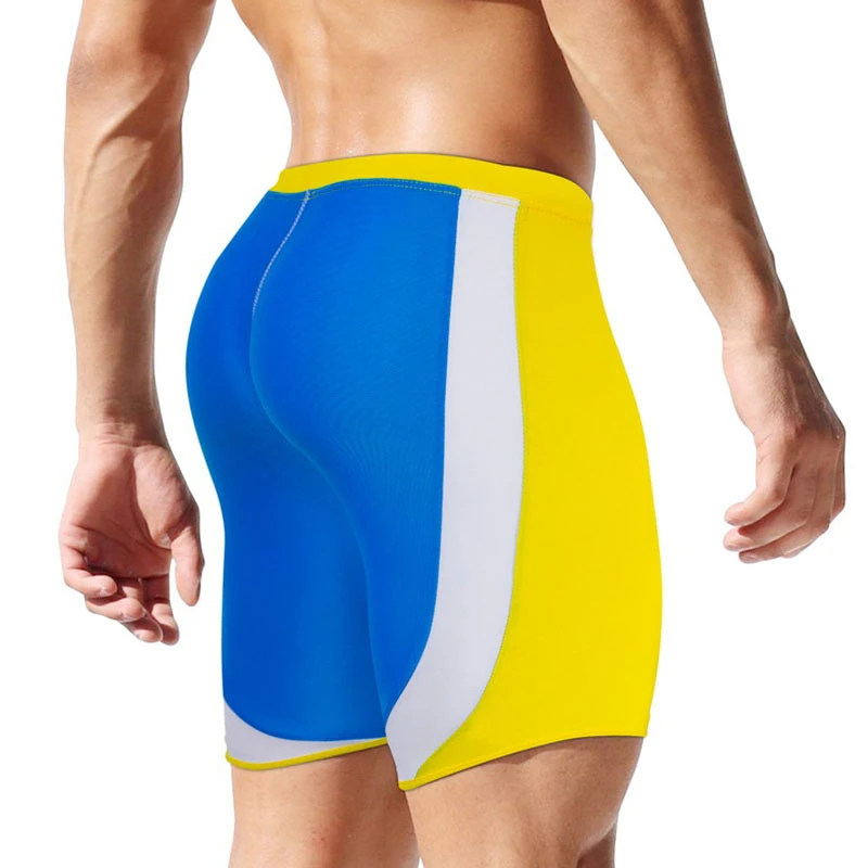 Мужские плавки Цветные Лоскутные эластичные шорты с завязками облегающая одежда