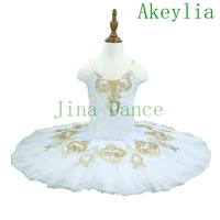 women performance ballet tutu stage costume for girls or adult white gold pre professional tutu skirt pink orange blst18001