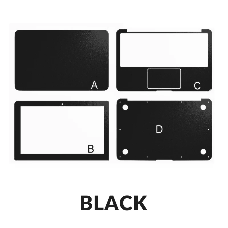 Black Чехол для ноутбука MacBook Air Pro retina 11 12 13 15 17 защитная наклейка для ноутбука Mac A1708 A1707 A1297 A1369 Защитная крышка - Цвет: Black