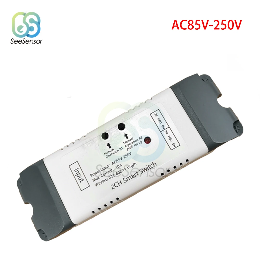 AC85V-250V AC/DC7V-32V 2 Wifi реле канала модуль Smart WiFi дистанционное управление беспроводной