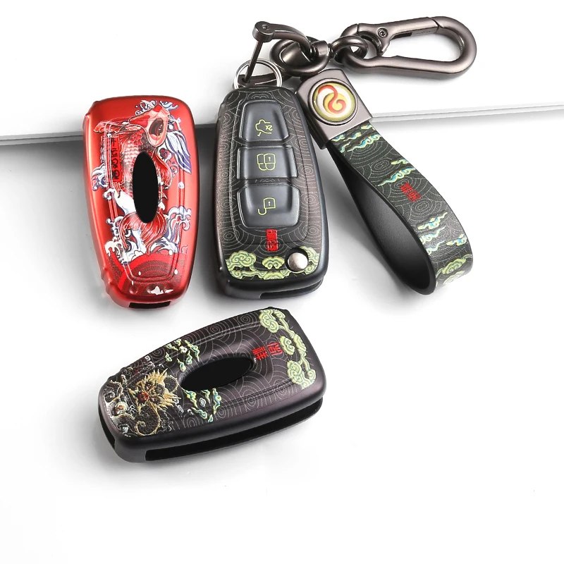 

2021 Новый ТПУ чехол для автомобильного ключа чехол держатель для Ford Focus 3 MK3 ST новый Fiesta Kuga 3 кнопки складной защитный чехол