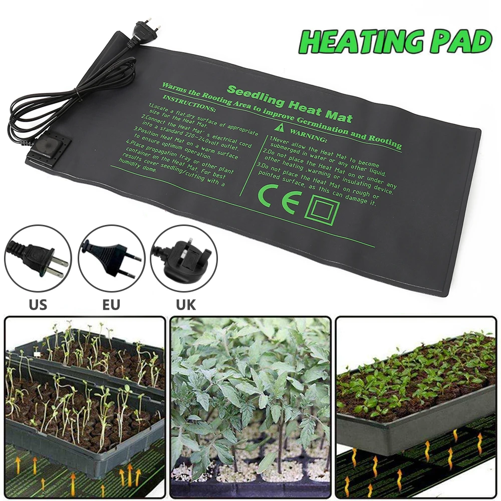 Estera calefactora de pl&aacute;ntulas, resistente al agua, para germinaci&oacute;n de semillas de plantas, almohadilla de arranque clon, suministros de jard&iacute;n, propagador-0