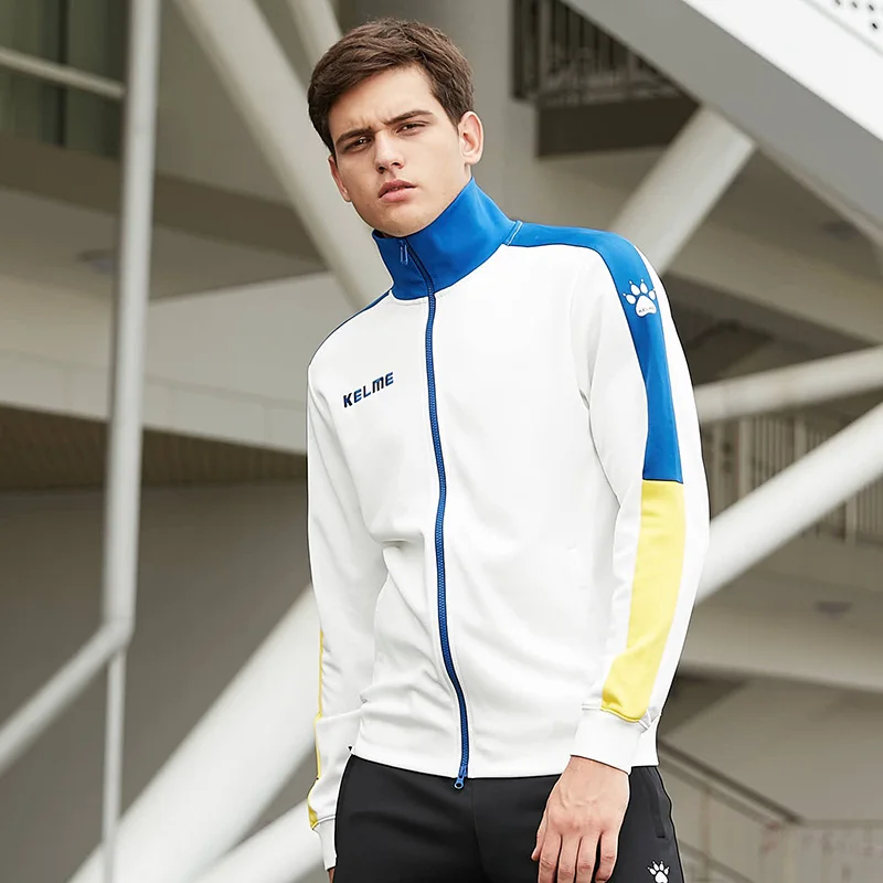 Мужская винтажная куртка в полоску сбоку KELME Весенняя Спортивная одежда для бега