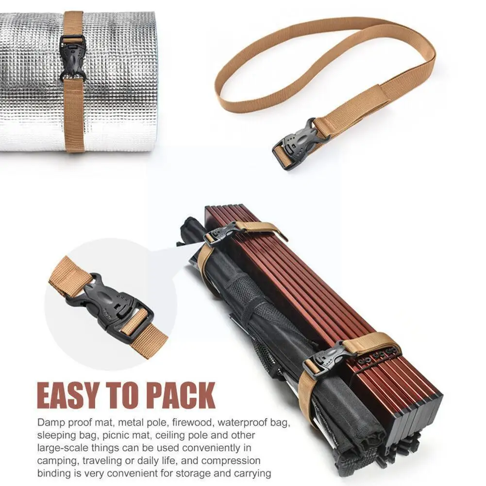 

Hiking Travel Cargo Storage Belt Luggage Buckle Tied Tighten Outdoor Camping Tour Strap for Family Outdoor Camp L5J1