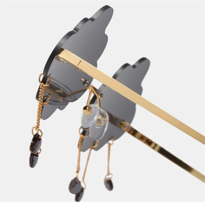 TTLIFE Ретро стиль тучки кисточка стимпанк без оправы солнцезащитные очки для