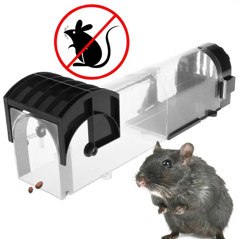 Reusable Mouse Trap Humane Clear Plastic No Kill Rodents Catcher Mice Piege Rat Live Trap for Indoor Outdoor Pest Control