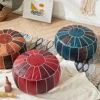 morocco mediterranean style leather round floor cushion living room home mat