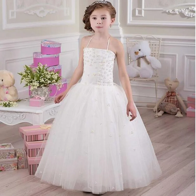 Picture style Розовые Платья с цветочным узором для девочек Половина рукава с аппликацией из кружева атласный Причастие партии выпускного вечера принцесса пышные Детские платья до колен - Цвет: Picture style