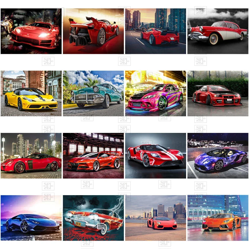 

5D Diamond Painting Sports Car Scenery Full Square Diamond Embroidery Car Pictures of Rhinestones Mosaic Home Decoration Kits