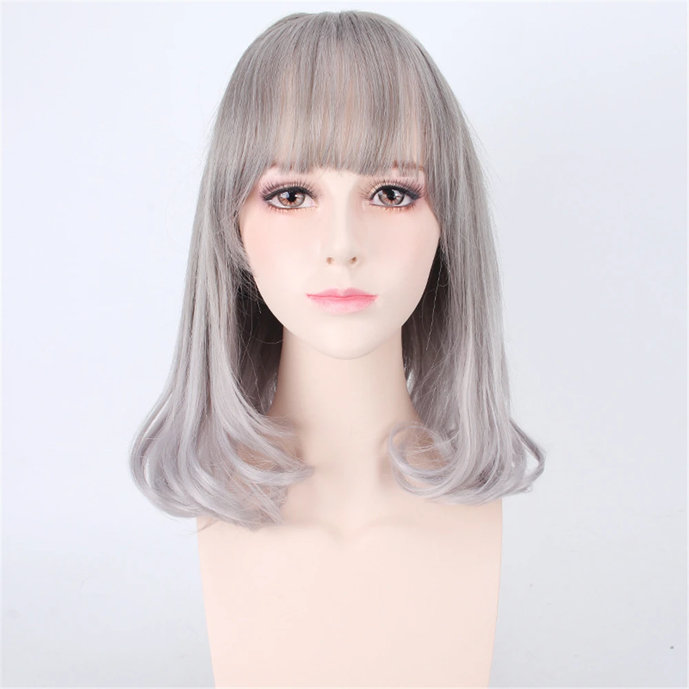 Парик женский короткий волос Qi воздух челка пушистый реалистичный девушка парик