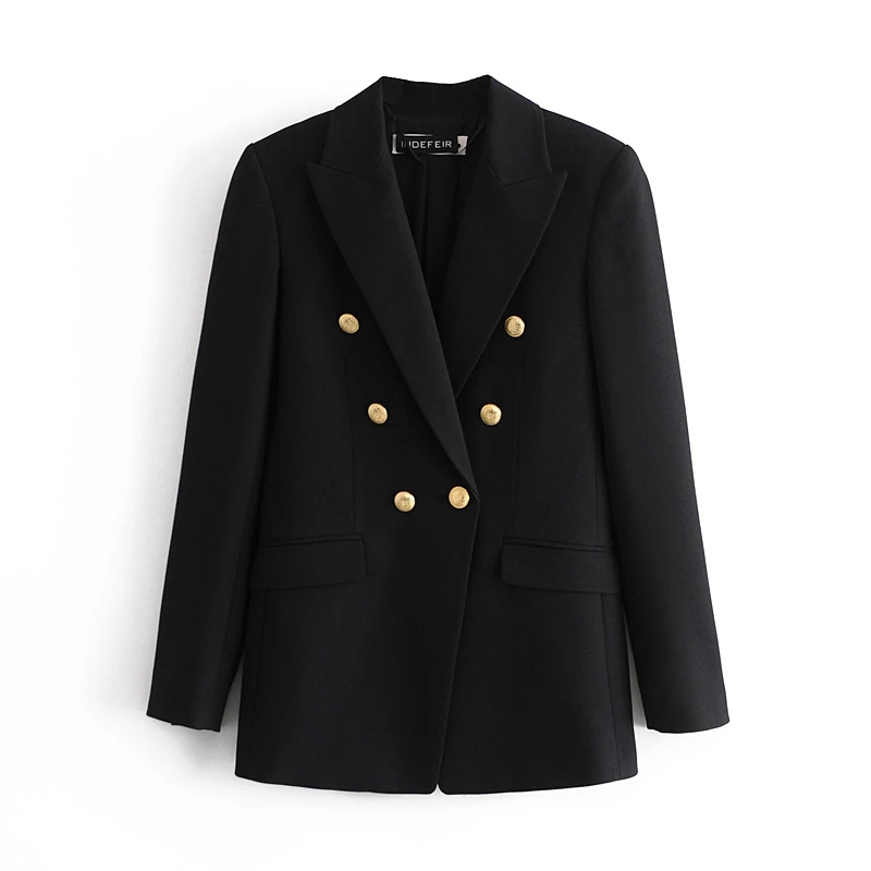 

2021 New Fashion Solid Color Lapel Blazer Women Elegant Vintage Casual Loose Temperament Coat Tide