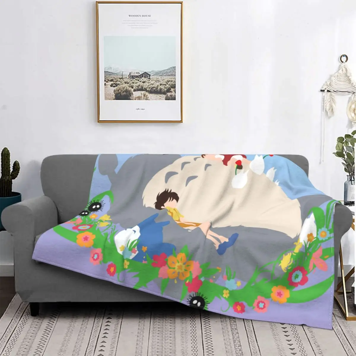 

Totoro Mei Animated Movie Affection Portable Warm Throw Blankets for Bedding Travel