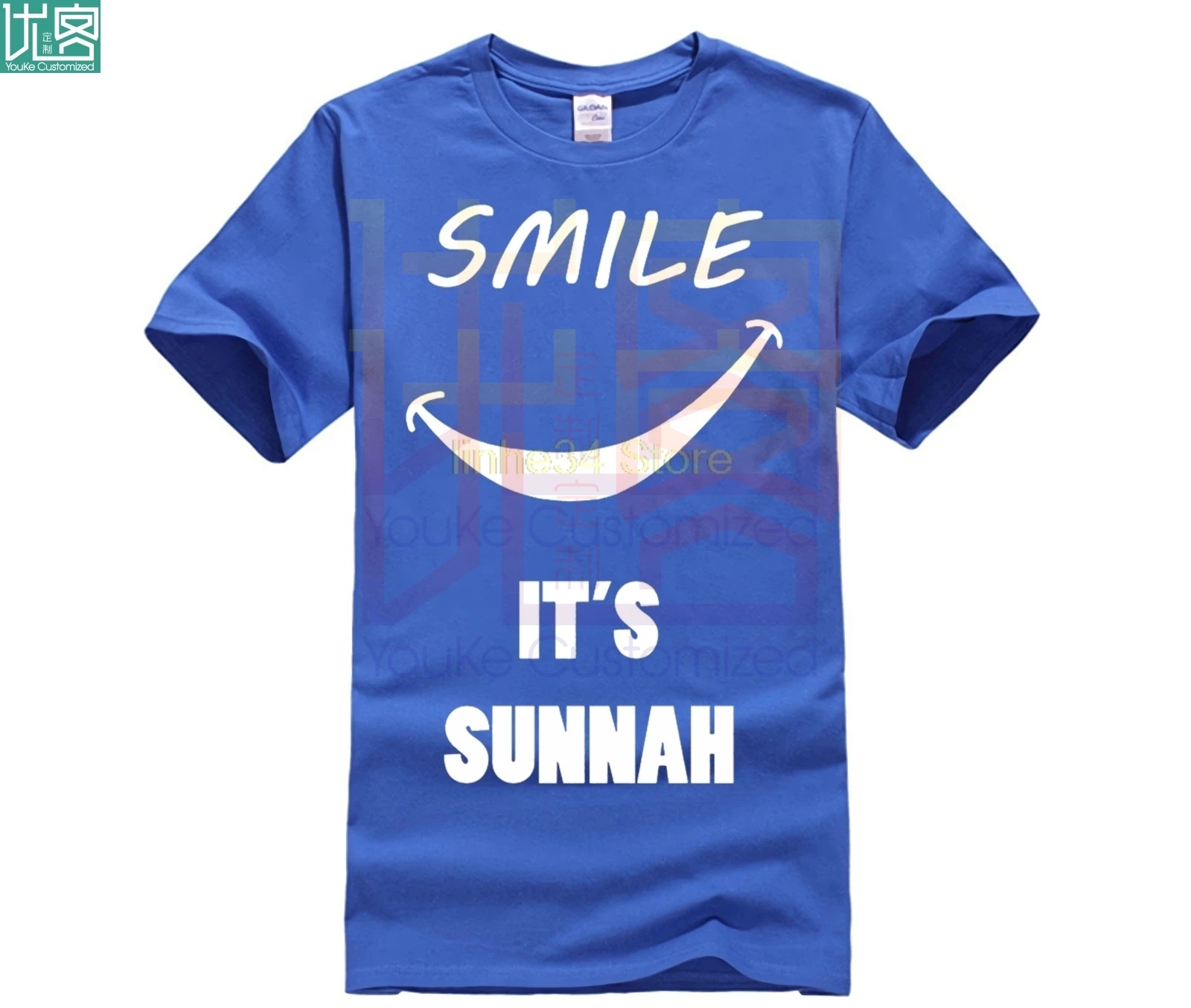 Young Fashion Funny T Shirts Cotton Men Clothing Islamic Novelty Gift T-Shirt SMILE Design Hot Sale Top Tees | Мужская одежда