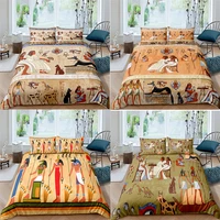 ethnic style egyptian bedding set ancient egypt civilization duvet cover characters home textiles african bedclothes 3 piece