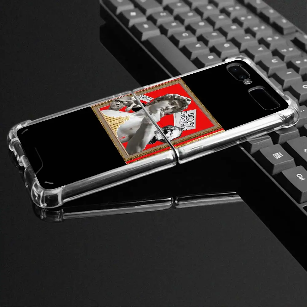 

Cover Phone Case for Samsung Galaxy Z Flip 5G z flip 6.7" Airbag Shockproof Capa Shell Michelangelo Art Statue TPU Soft Coque