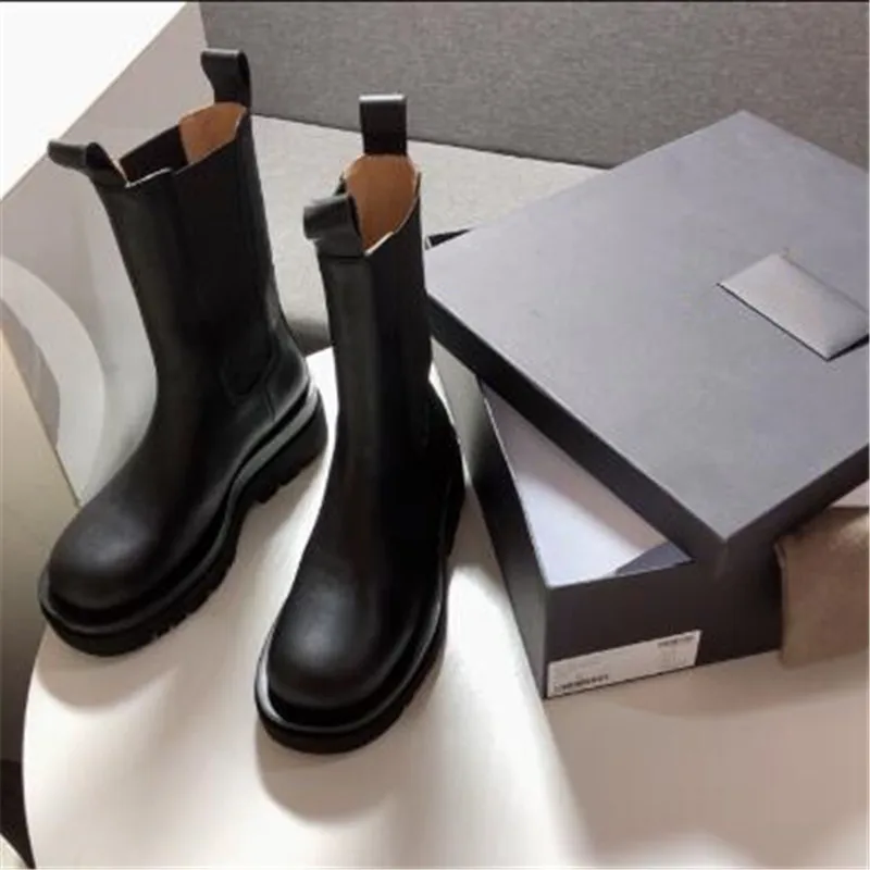 Модные черные короткие ботинки из натуральной кожи в стиле панк мотоциклетные с