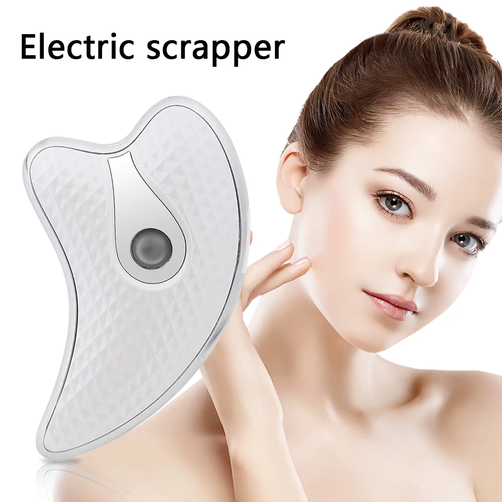 

Face Scraping Massager Electric Scraping USB Rechargeable Facial Plate Body Massage Face Lift Winkle Remover Guasha Slimming