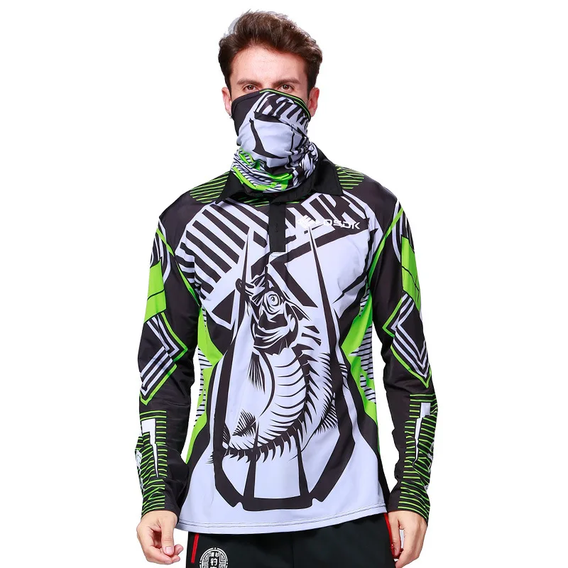 

2021 Spring And Aummer Ice Silk Sunscreen Breathable Men's Fishing Clothes Jacket To Send Bib Outdoor Lure Racing Jersey