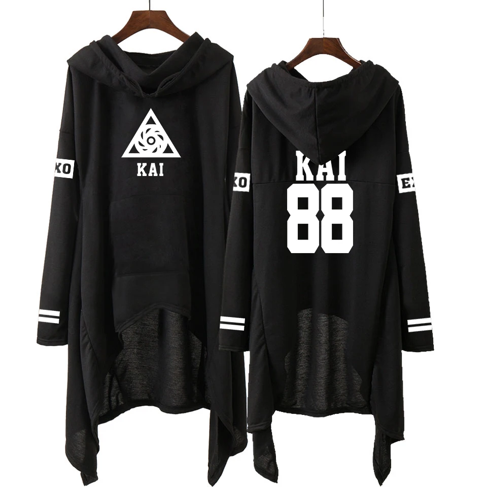 Kpop EXO/новые модные корейские толстовки EXO DO LAY SE HUN KAI пой FOR YOU EXO длинная юбка женские толстовки Harajuku Пуловеры для девочек