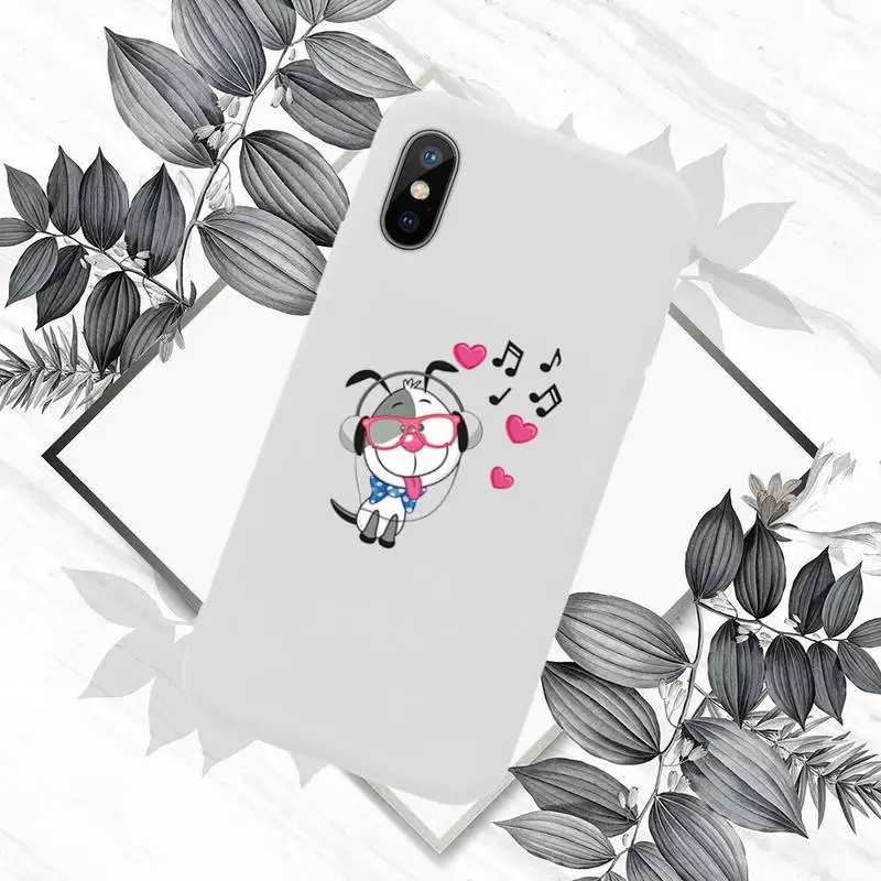 

Music loving animals Phone Case White Candy Color for iPhone 11 12 mini pro XS MAX 8 7 6 6S Plus X SE 2020 XR