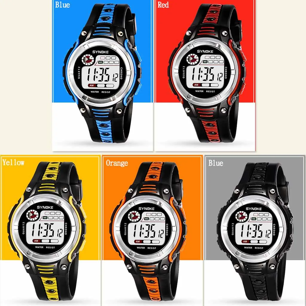 

Two-color Large Screen Student Children's Sports Waterproof Electronic Watch Stopwatch timing Nios reloj electrnico F5