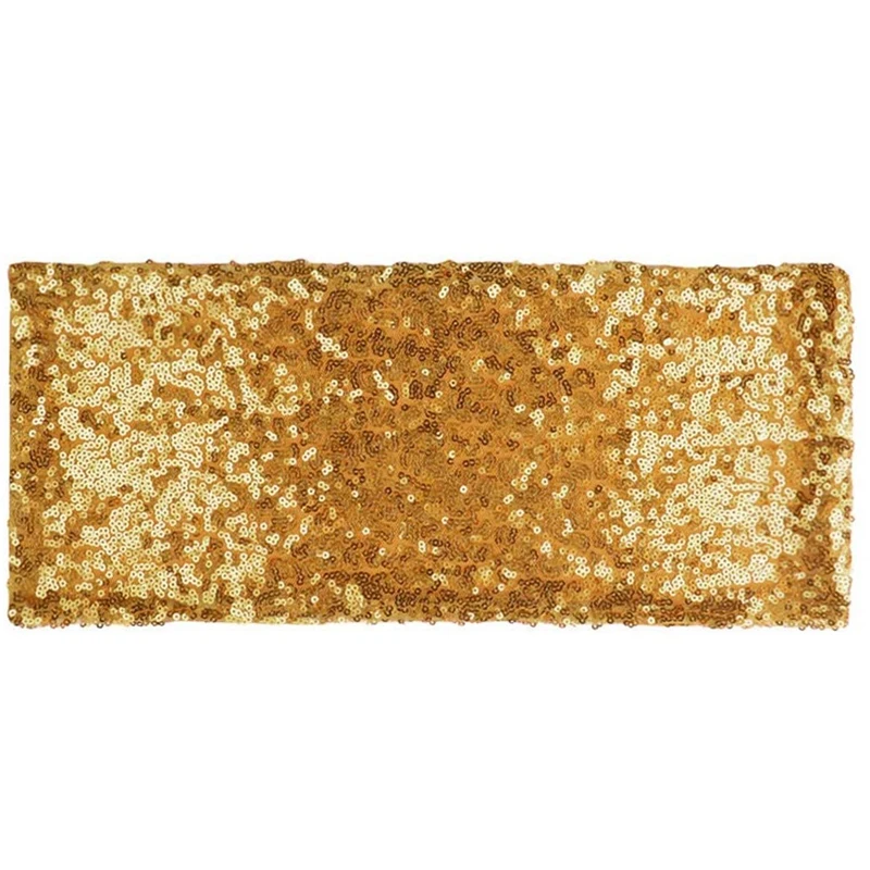 

Pack of 50 Stretch Sequin Chair Sashes Chair Bands One-Sided Sequins Decor for Hotel Wedding Reception Party Chair Cover