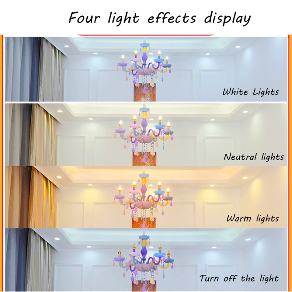 Светодиодная люстра E14 в скандинавском стиле с радужными конфетами освещение для