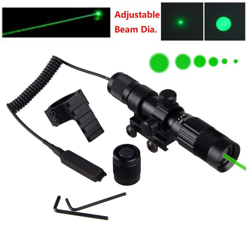 

Tactical 5mW Green Laser Bore Sight Adjustable Designator Hunting Picatinny 20mm Rail Mount Rifle Gun Scope with Point Lazer
