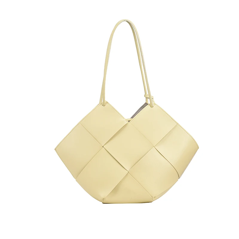 

Leather Woven Single Shoulder Totes Bags Top Brand Women Shoulder Bags Large Capacity New Wave Weave Handbags Luxury Women Brand