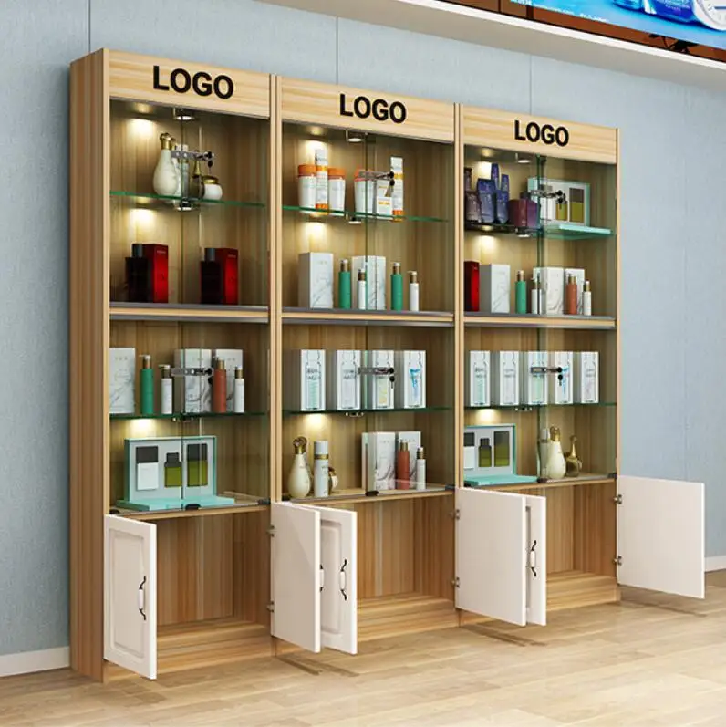 Для косметики шкаф витрина для салонов красоты показать информацию о товаре