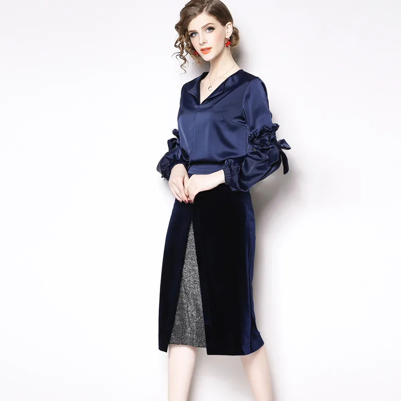 Высокое качество костюм с юбкой 2021 модные Подиумные сапоги для осени и зимы