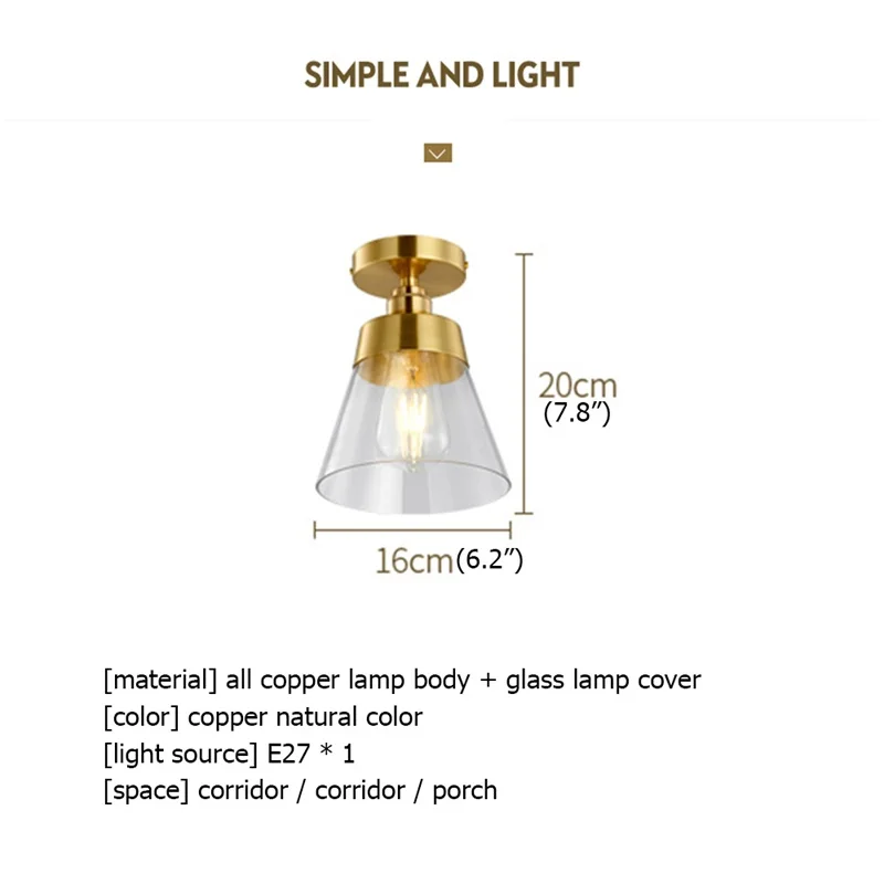 

OULALA Copper Ceiling Lights Modern Aisle Lights Home Creative Decoration Suitable For Home
