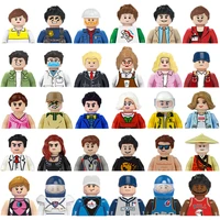 mini action figures building block fashion girls city careers occupation dolls policeman couriers bricks kids educational toys