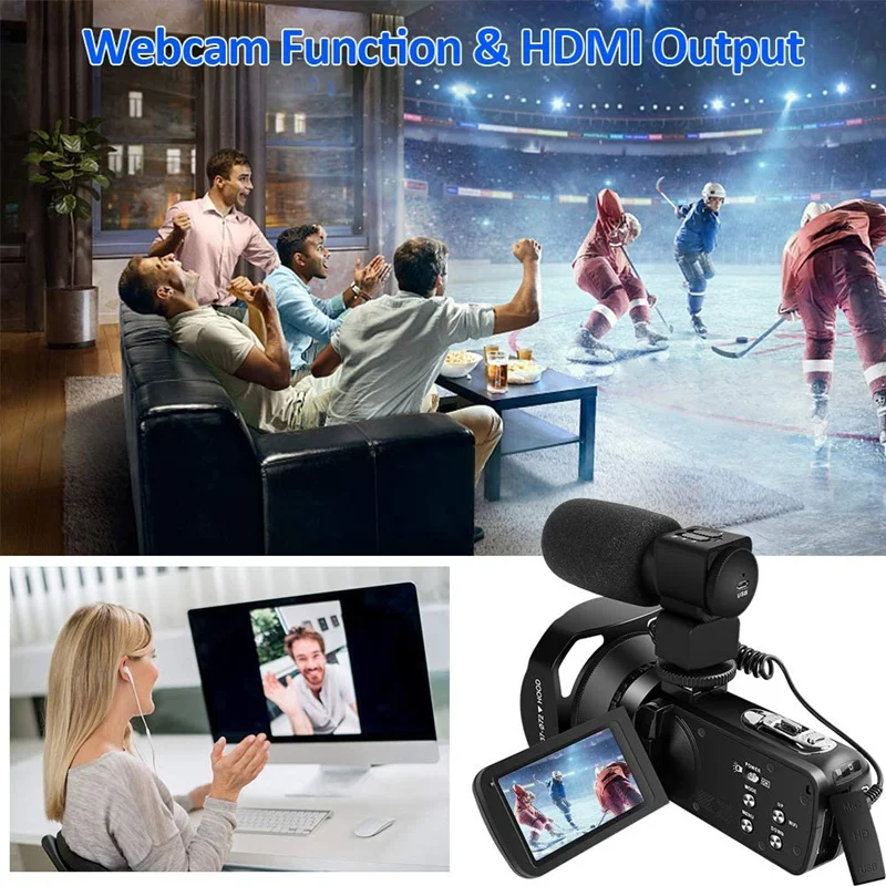 Цифровая видеокамера 4K с Wi-Fi видеорегистратор HD сенсорный экран камера